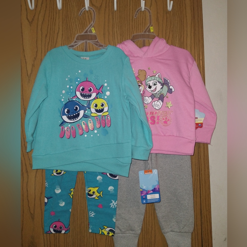 Paw Patrol and Baby Shark Outfits 24 Months